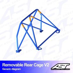   Roll Bar TOYOTA MR-2 (W20) 2-doors Roadster REMOVABLE REAR CAGE V2