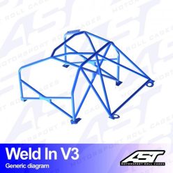 Roll Cage VOLVO 240 4-door Sedan WELD IN V3