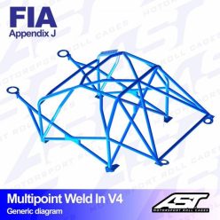   Roll Cage VW Polo (6R) 3-doors Hatchback MULTIPOINT WELD IN V4