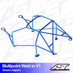   Roll Cage BMW (E46) 3-Series 3-doors Compact RWD MULTIPOINT WELD IN V1