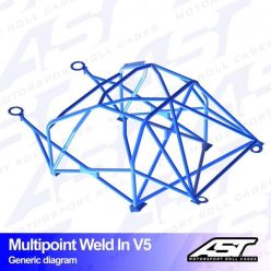   Roll Cage PORSCHE 944 (1982-1991) 3-doors Coupe RWD MULTIPOINT WELD IN V5