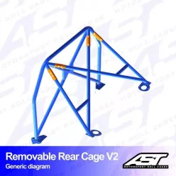   Roll Bar RENAULT Clio (Phase 4) 5-doors Hatchback REMOVABLE REAR CAGE V2