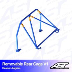   Roll Bar TOYOTA MR-2 (W30) 2-doors Roadster REMOVABLE REAR CAGE V1