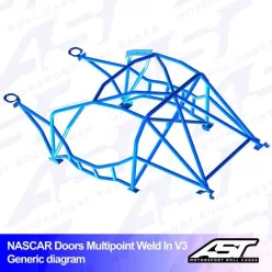   Roll Cage BMW (E46) 3-Series 3-doors Compact RWD MULTIPOINT WELD IN V3 NASCAR-door