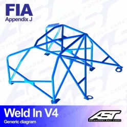   Roll Cage BMW (E34) 5-Series 4-doors Sedan RWD MULTIPOINT WELD IN V4 NASCAR-door