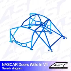   Roll Cage BMW 1-Series (E82) 2-doors Coupe RWD WELD IN V4 NASCAR-door