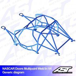   Roll Cage NISSAN Silvia (S13) 3-doors Hatchback MULTIPOINT WELD IN V4 NASCAR-door