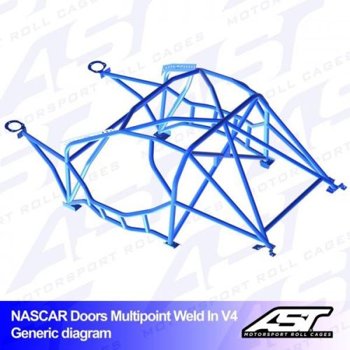 Roll Cage NISSAN Silvia (S14) 2-doors Coupe MULTIPOINT WELD IN V4 NASCAR-door