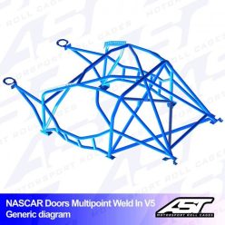   Roll Cage NISSAN Silvia (S15) 2-doors Coupe MULTIPOINT WELD IN V5 NASCAR-door
