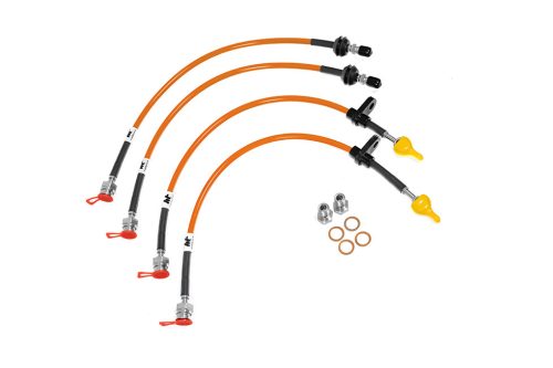 Audi RS4 (B7 Chassis) 4.2 Turbo Quattro Brake Lines-Colour Black Colour Purple Colour Orange Colour Clear Colour Green Colour Blue - Transparent Colour Red - Transparent