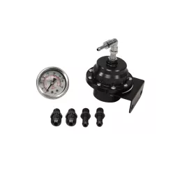   TurboWorks Fuel pressure regulator Racing AN6 with gauge Black