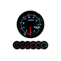 ADDCO 52 mm Tachometer Gauge – 7-Color LED Backlight