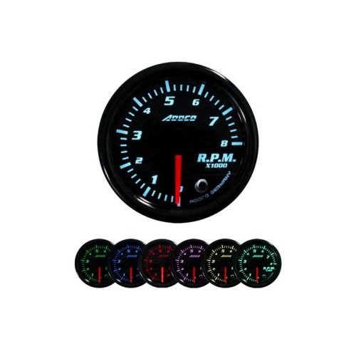 ADDCO 52 mm Tachometer Gauge – 7-Color LED Backlight