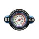 D1Spec Radiator cap with thermometer 28mm 0.9 Bar Blue