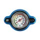 D1Spec Radiator cap with thermometer 15mm 1.3 Bar Blue