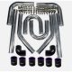 Universal Intercooler Pipe Kit (2.75") 70mm - 8 Pc Silicone Hose, 8 Pc Aluminium Pipe, 16 Pc T-Clamp