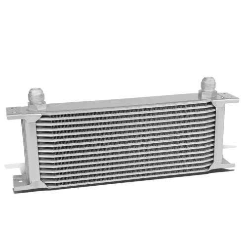 16-Row British Style Aluminum Oil Cooler Radiator – AN10, Silver