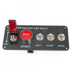   Starter Switch Panel With 3 Accessory Switches - Carbon style