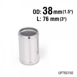   Aluminium Pipe Straight - Diameter 38mm / 1.25" - Lenght 76mm