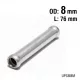 Aluminium Pipe Straight - Diameter 8mm - Lenght 76mm