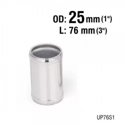   Aluminium Pipe Straight - Diameter 25mm / 1" - Lenght 76mm