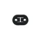 2-hole exhaust hanger rubber insulator, 40 mm hole spacing, 11.5 mm holes (black)
