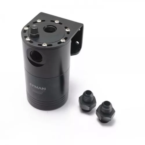 EPMAN Universal Aluminium Oil Catch Tank with Internal Filter - Black