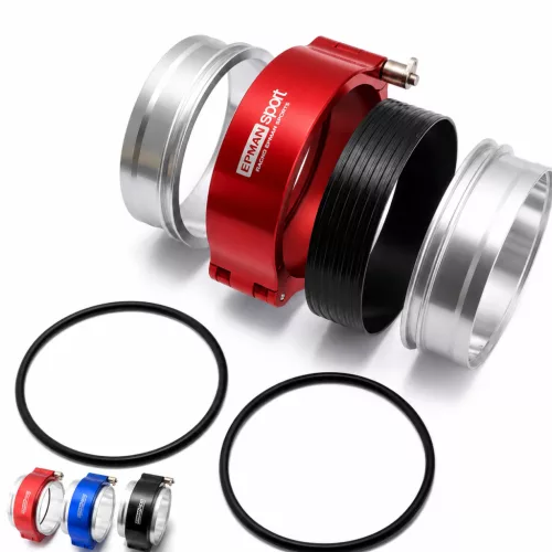 Epman 2.5-Inch 63 mm Red Intercooler Quick-Release Clamp Kit with Locking Pin
