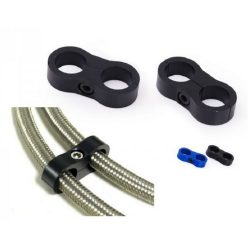   AN10 Dual Hose Spacer / Line Separator – 20mm, Aluminum, Black