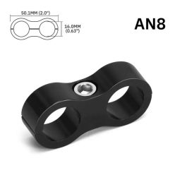   AN8 Dual Hose Spacer / Line Separator – 15.9mm, Aluminum, Black