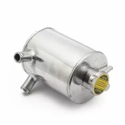   Universal aluminum coolant expansion and overflow tank with cap