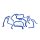 Silicone Coolant Hoses for Renault Megane 225 and 230-Hose Clamp Kit Without Hose Clamps-Colour Blue Hoses