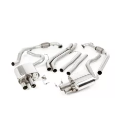   Audi S5 (B9) Non-Resonated Cat-Back Exhaust System with Quad GT-100 Polished Trims