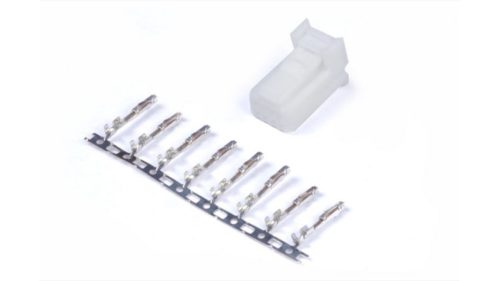 Plug and pins - 8-pin white Tyco