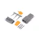 A set of pins and plugs that fit Deutsch DTM-3 (7.5 Amps) connectors.