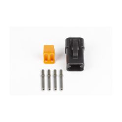   Plug and pins - Deutsch male connector DTP-06-4S - Black (25 Amperes).