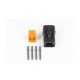Plug and pins - Deutsch male connector DTP-06-4S - Black (25 Amperes).