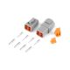 Set of plugs and pins matching Deutsch DTP-4 connectors (25 Amps