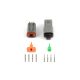 Set of plugs and pins matching Deutsch DT-4 connectors (DT06-4S + DT04-4P) - (13 Amps)