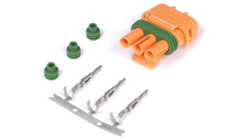 Delco Weather Pack MAP sensor connector 3 pin GM style - Orange - connector and pins