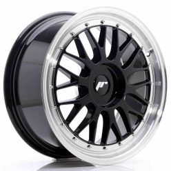   JR Wheels JR23 18x8 ET30-45 BLANK Glossy Black w/Machined Lip