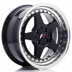   JR Wheels JR6 16x7 ET25 4x100/108 Glossy Black w/Machined Lip