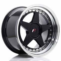   JR Wheels JR6 18x10,5 ET0-25 BLANK Glossy Black w/Machined Lip
