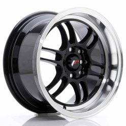   JR Wheels JR7 15x8 ET35 4x100/114 Glossy Black w/Machined Lip