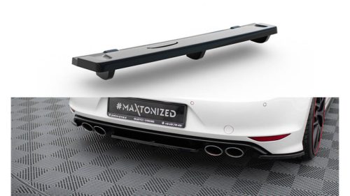 Splitter Volkswagen Golf 7 R Rear Central with Diffuser Gloss Black