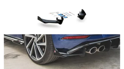 Splitter Volkswagen Golf 7 Facelift R Rear Side Racing Durability Black-Red + Gloss Flaps