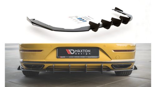 Diffuser Volkswagen Arteon R-Line Rear Valance + Flaps Black-Red Racing Durability