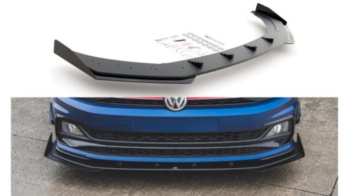 Splitter Volkswagen Polo VI GTI Front Racing Durability + Flaps Black-Red