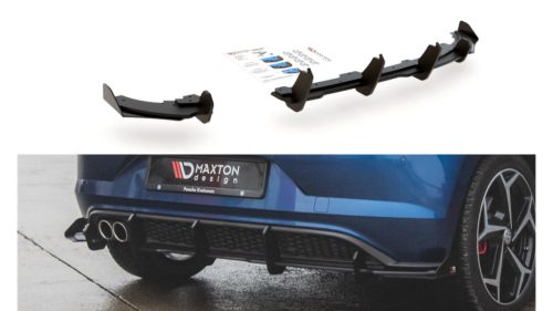Diffuser Volkswagen Polo VI GTI Rear Valance + Flaps Black Racing Durability
