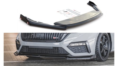 Splitter Skoda Octavia IV RS Front v.2 + flaps Gloss Black